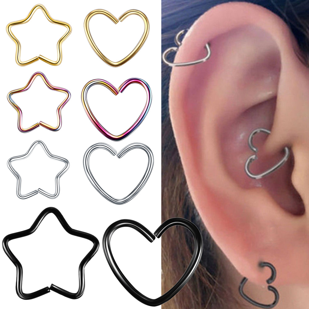 Body Jewelry Lip Ring - Body Jewelry Surgical Steel Daith Heart
