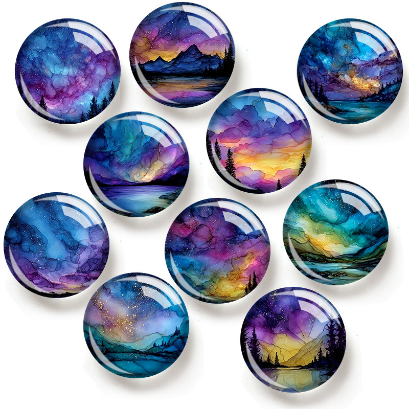 Body Jewelry Top - Watercolor Ink Pattern 12MM/18MM/20/25mm glass cabochon