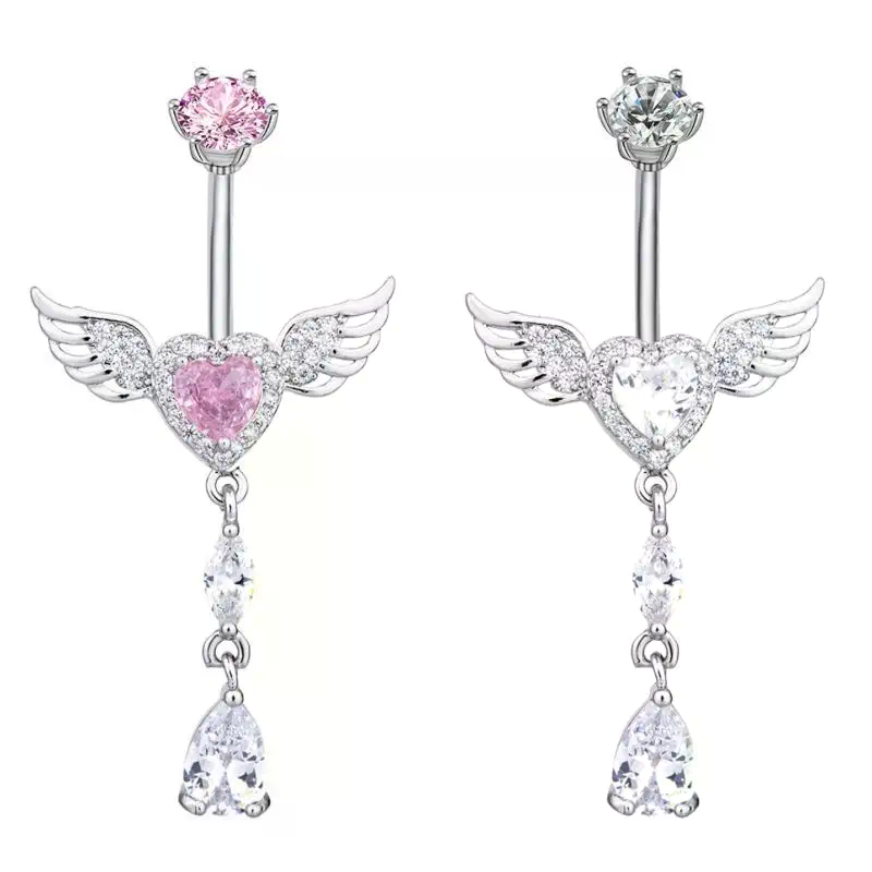 Wing Heart Belly Button Rings  - Body Jewelry Tunnels recension och pris
