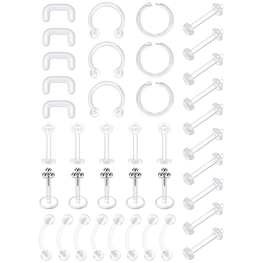 Clear Flexible Forwards Helix  - Body Jewelry Lip Ring recension och pris