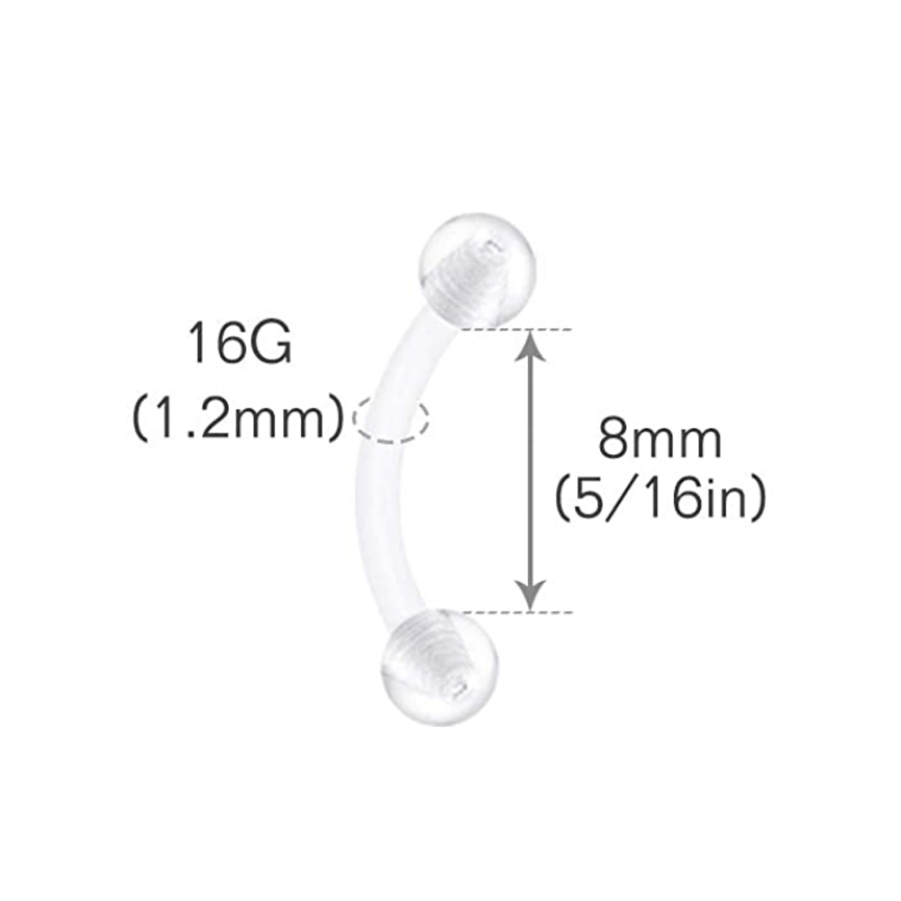 Clear Flexible Forwards Helix  - Body Jewelry Lip Ring recension och pris