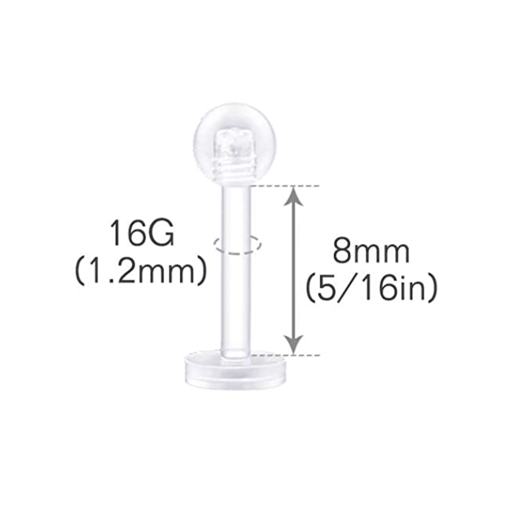 Clear Flexible Forwards Helix  - Body Jewelry Lip Ring recension och pris