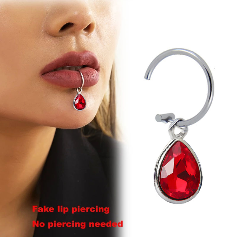 1Pc Fake Piercing Lip Clip Per - Body Jewelry Lip Ring recension och pris