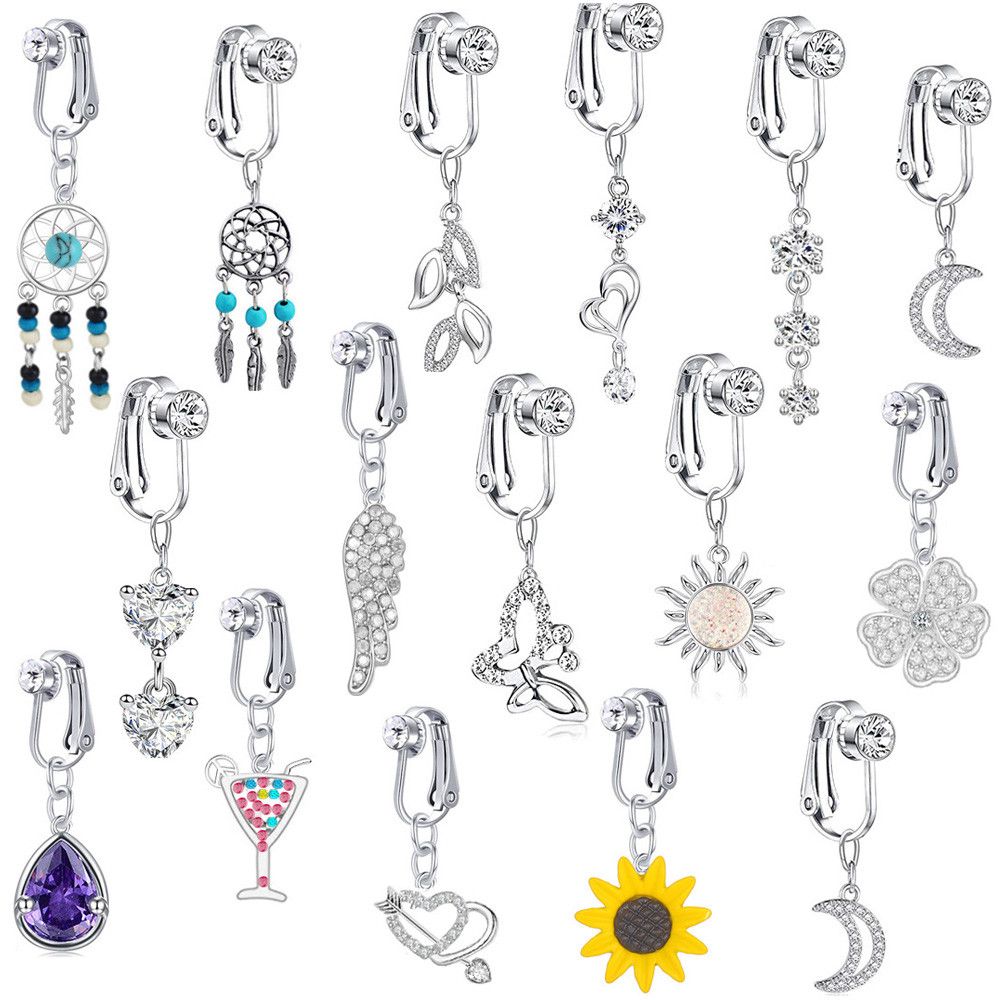 Faux Fake Belly Butterfly Fake - Body Jewelry Earrings recension och pris