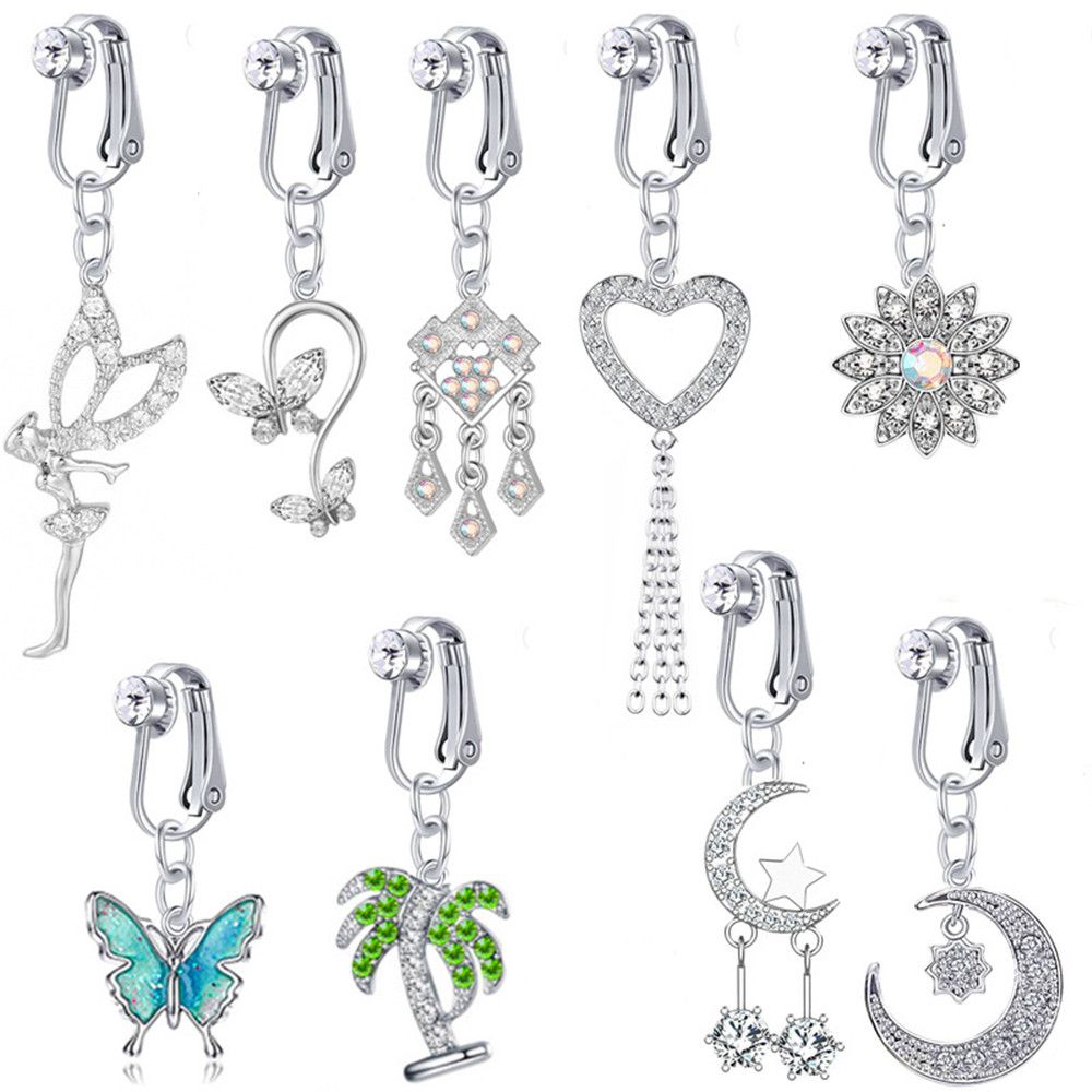 Faux Fake Belly Butterfly Fake - Body Jewelry Earrings recension och pris