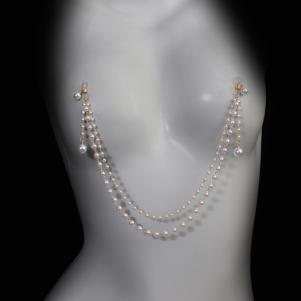 Imitation Pearl Tassel Chest C - Body Jewelry Nipple Chain recension och pris