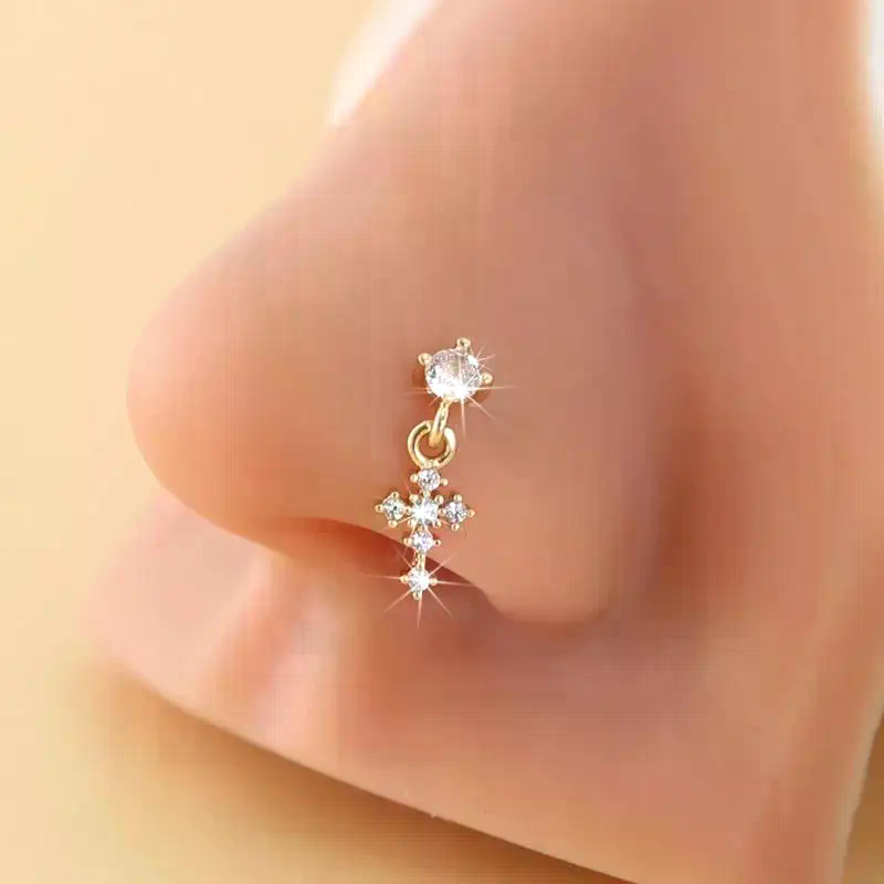 Dangle Nose Rings For Women Cr - Body Jewelry Tunnels recension och pris