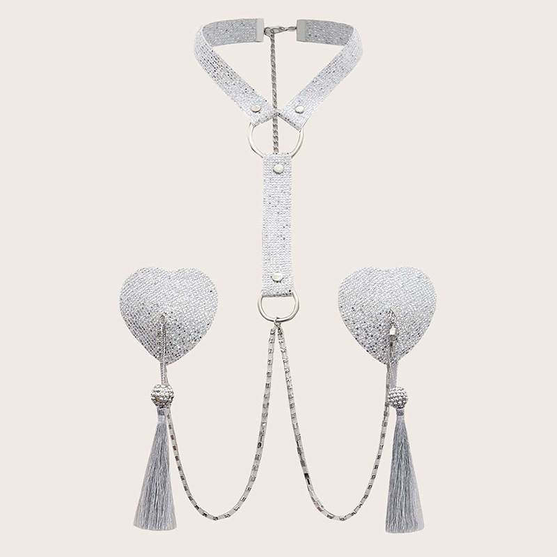Western Fringe Pasties Chain w - Body Jewelry Nipple Chain recension och pris