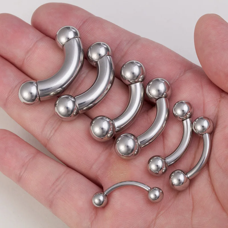 1pc Big size Stainless Steel C - Nipple Bar Curved recension och pris