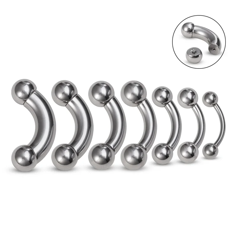 1pc Big size Stainless Steel C - Nipple Bar Curved recension och pris