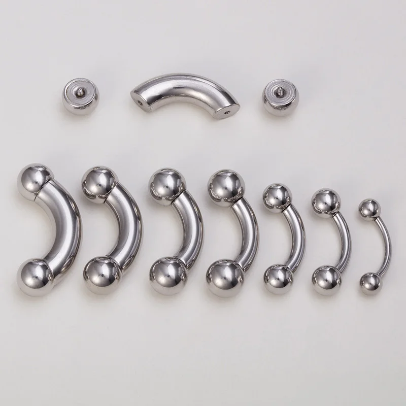 1pc Big size Stainless Steel C - Nipple Bar Curved recension och pris