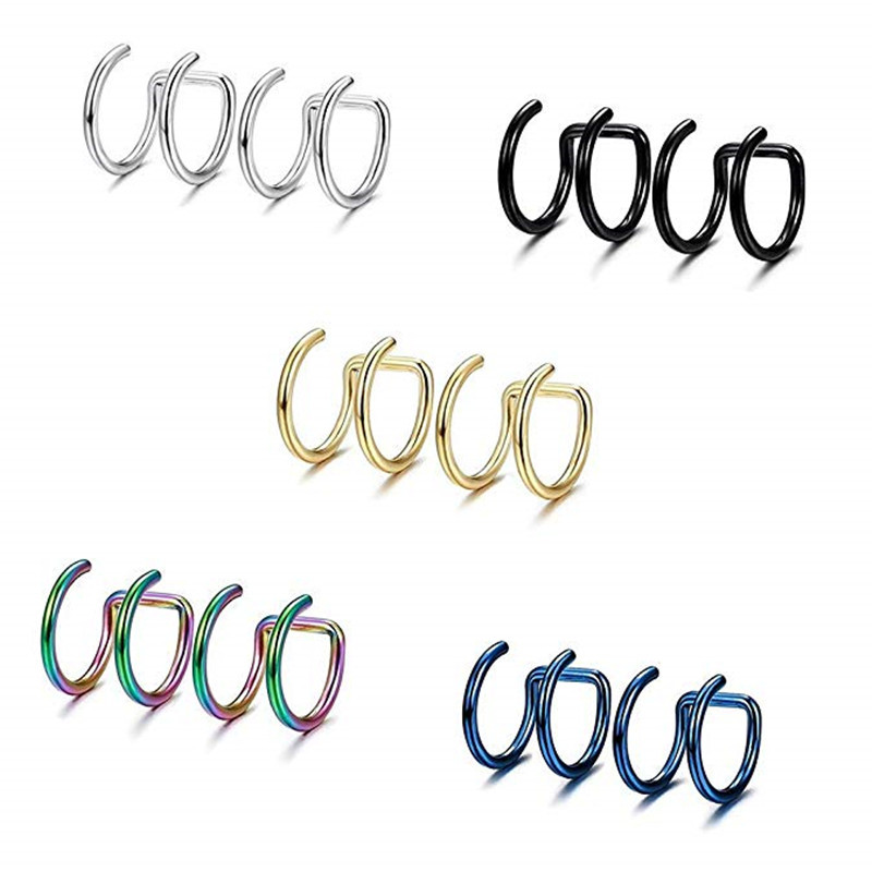 2Pcs 316L Stainless Steel Clip - Body Jewelry Lip Ring recension och pris