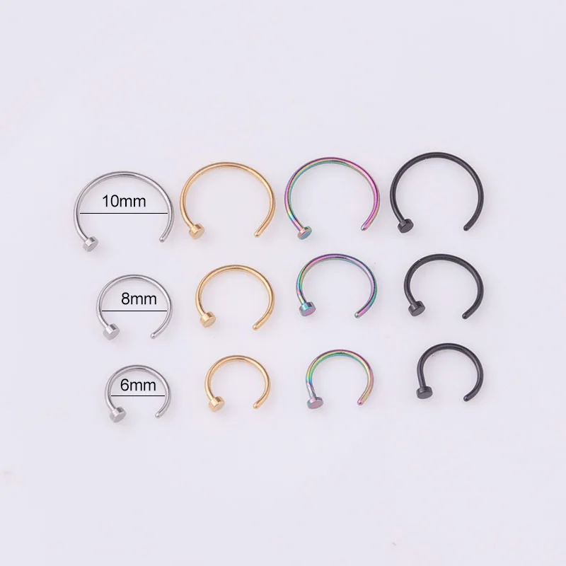 5pcs/lot 20G Nose Ring Hoop, 6 - Body Jewelry Earrings recension och pris
