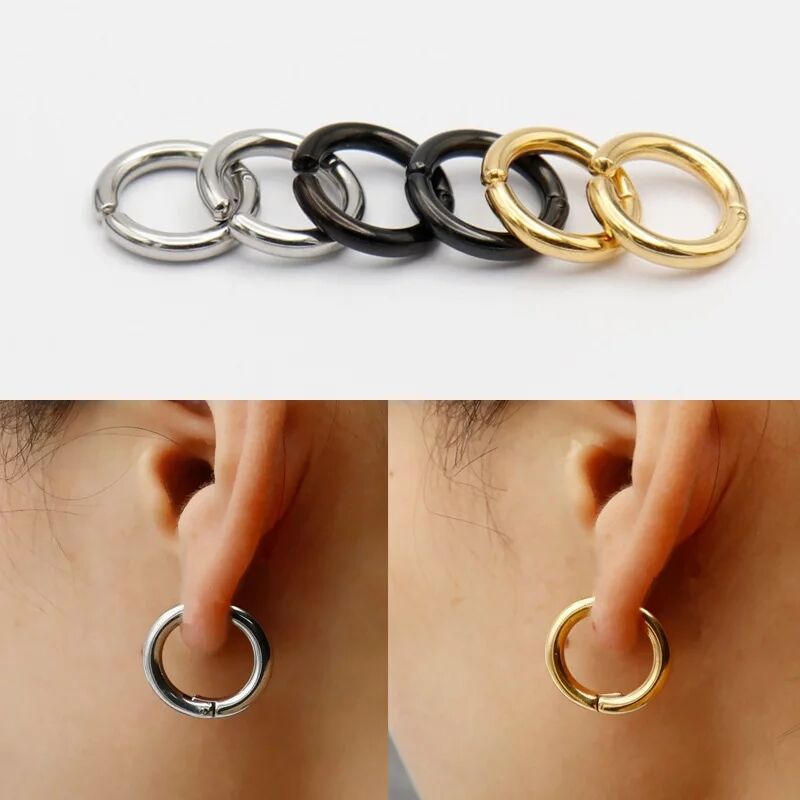 2/6Pcs Fake Huggie Hoop Earrin - Body Jewelry Tunnels recension och pris