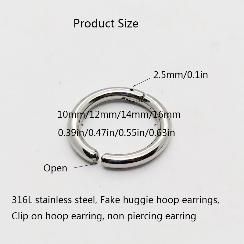 2/6Pcs Fake Huggie Hoop Earrin - Body Jewelry Tunnels recension och pris