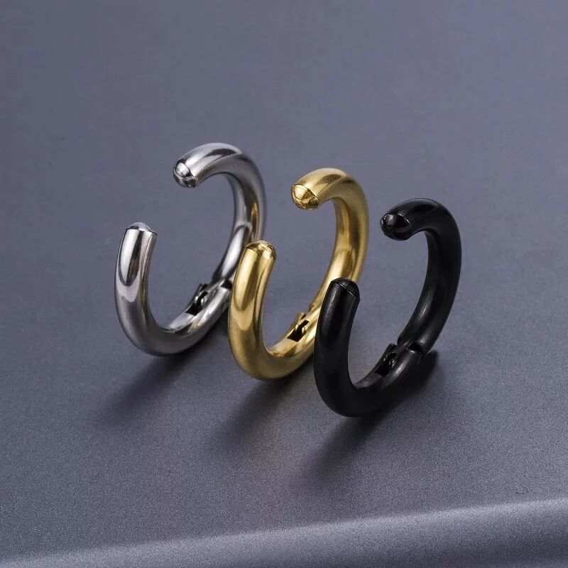 2/6Pcs Fake Huggie Hoop Earrin - Body Jewelry Tunnels recension och pris