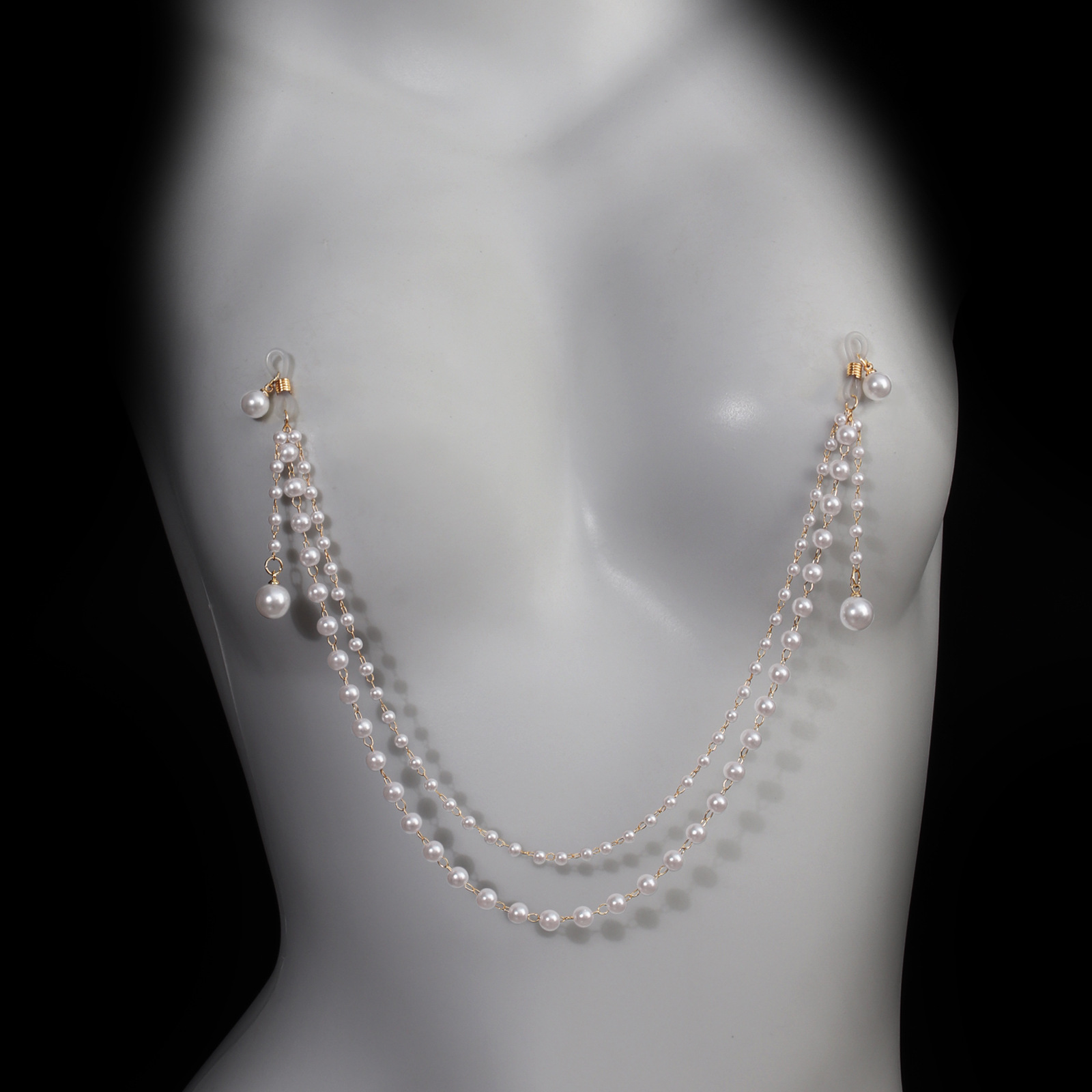 Sexy Non Piercing Pearl Nipple - Body Jewelry Nipple Chain recension och pris