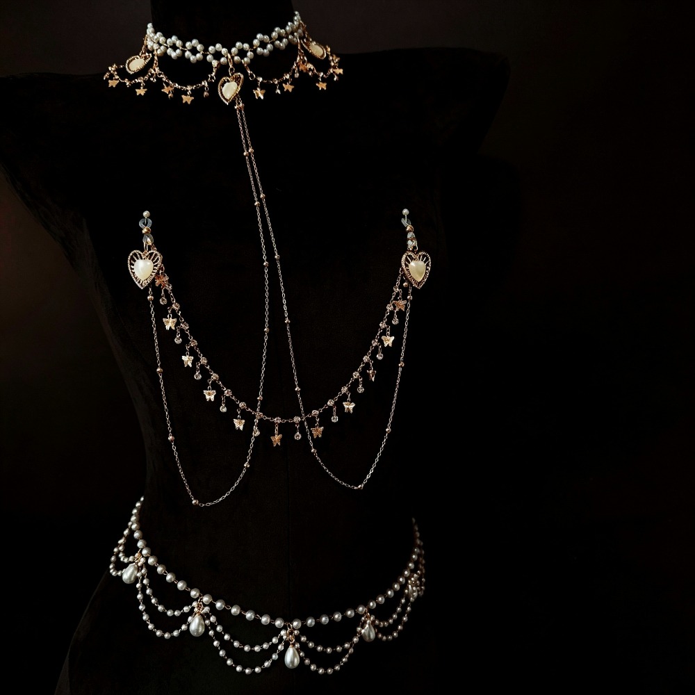 Pearl Choker Body Chain Rhines - Body Jewelry Nipple Chain recension och pris