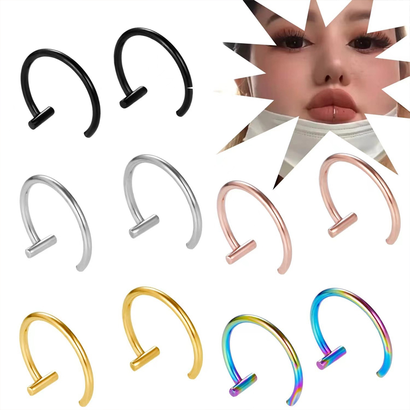 18G Surgical Steel Lip Ring Ha - Body Jewelry Lip Ring recension och pris