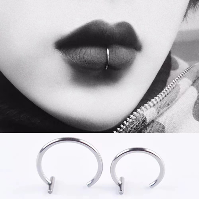 18G Surgical Steel Lip Ring Ha - Body Jewelry Lip Ring recension och pris
