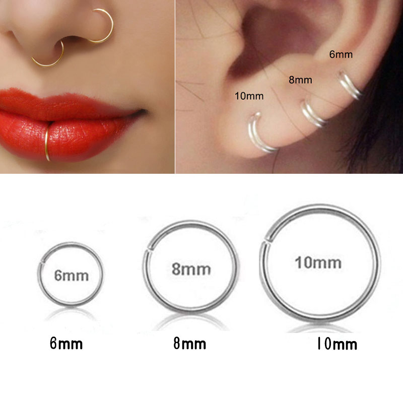 925 silver nose ring lip ring  - Body Jewelry Lip Ring recension och pris