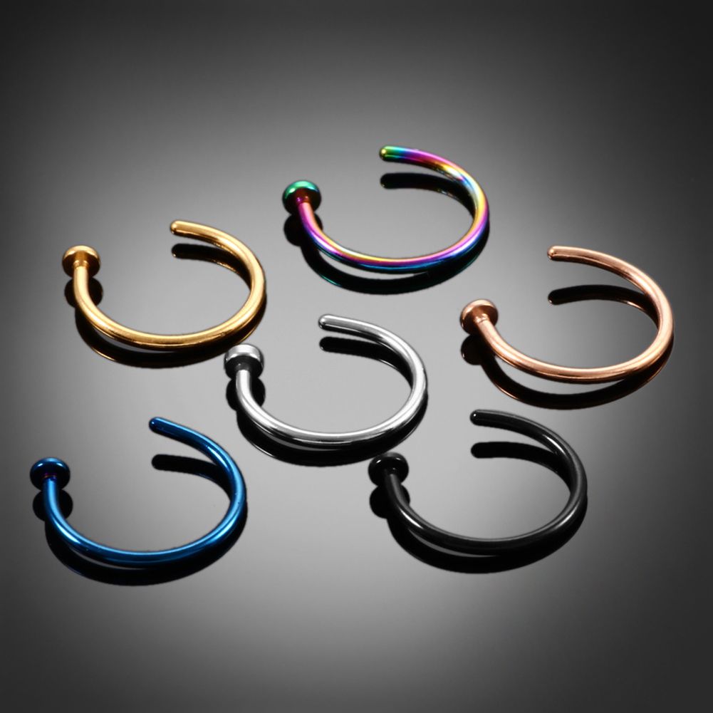 10 Pcs Thin Stainless Steel Fo - Body Jewelry Lip Ring recension och pris