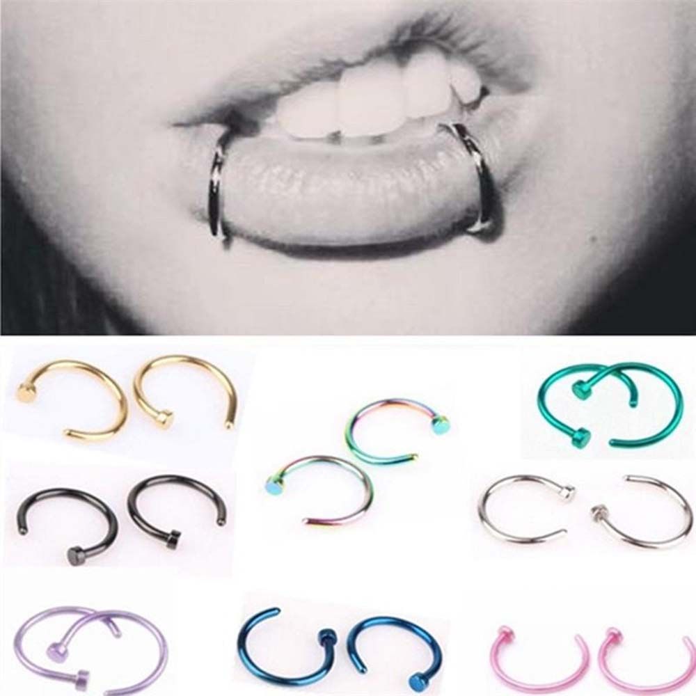 10 Pcs Thin Stainless Steel Fo - Body Jewelry Lip Ring recension och pris