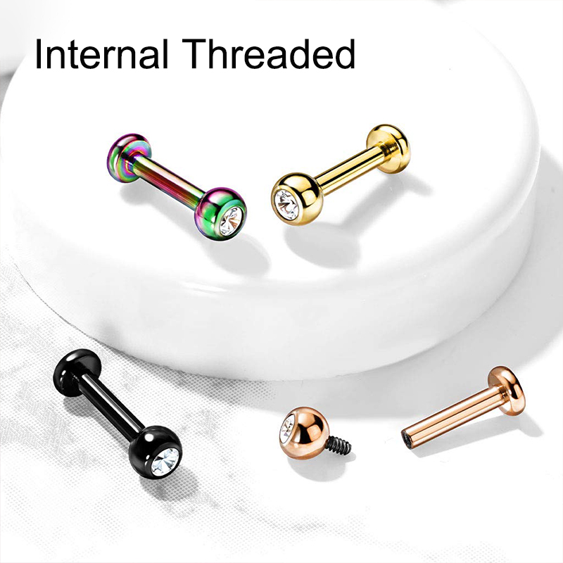 16G Surgical Steel Ball Top CZ - Body Jewelry Earrings recension och pris
