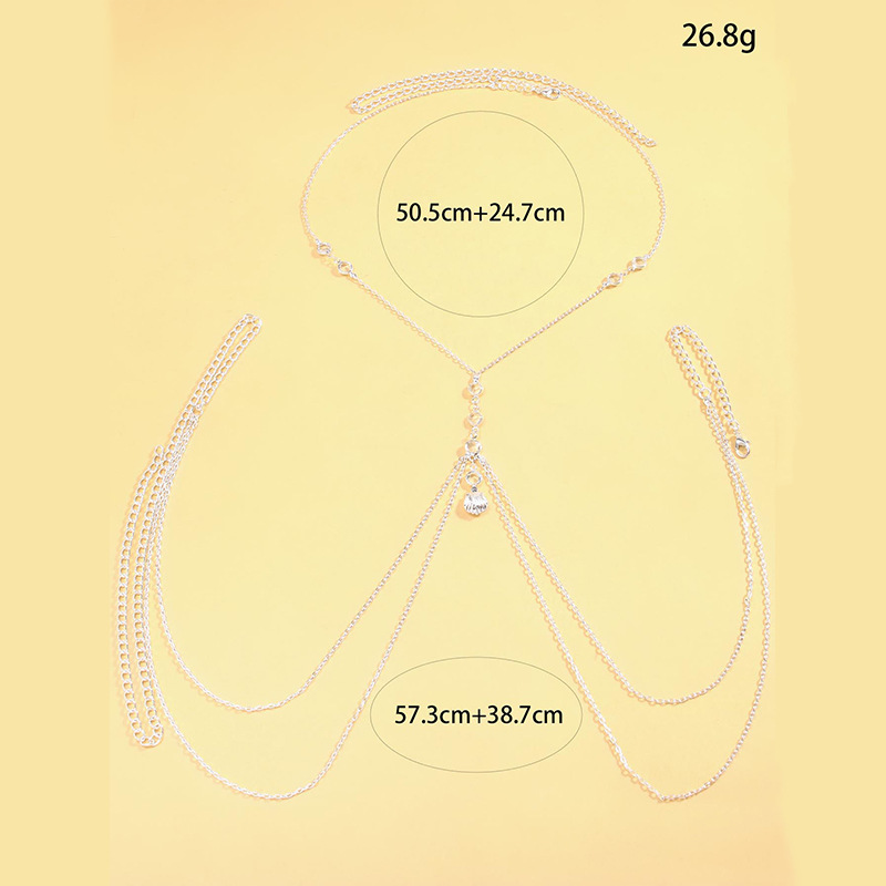 Women Silver Tone Body Chain C - Body Jewelry Sale recension och pris