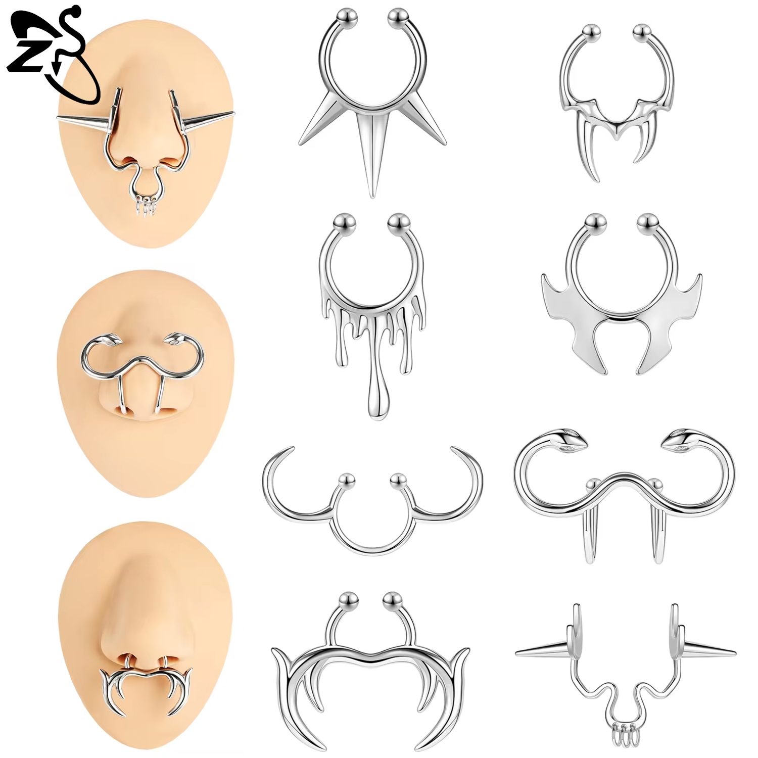 ZS 1 Piece Punk Stlye Fake Sep - Body Jewelry Tunnels recension och pris