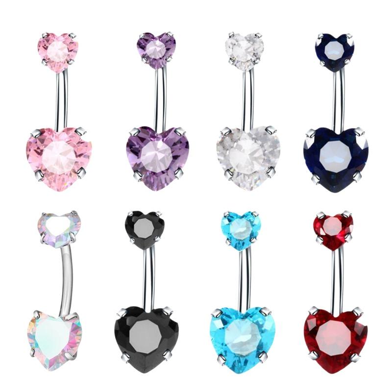Shiny Heart Design Belly Butto - Body Jewelry Tunnels recension och pris