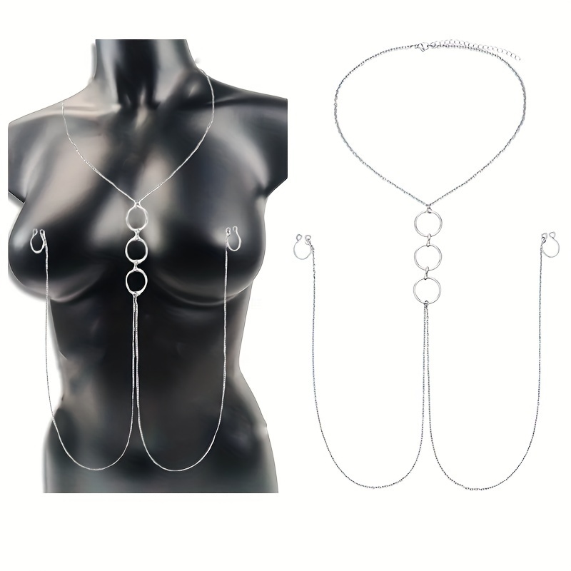 A Silvery Stainless Steel Body - Body Jewelry Nipple Chain recension och pris