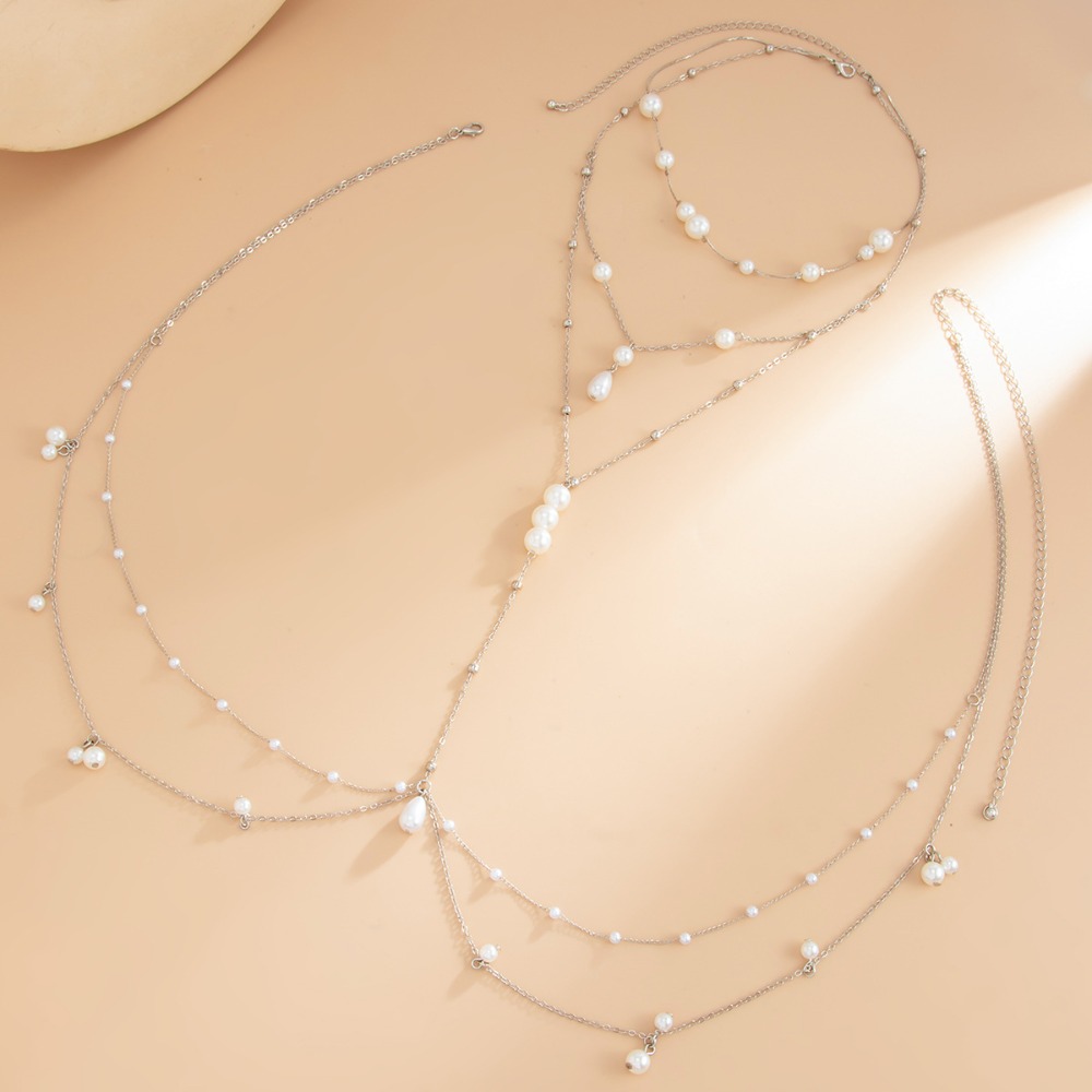 Multi Layer Imitation Pearl Ne - Body Jewelry Sale recension och pris