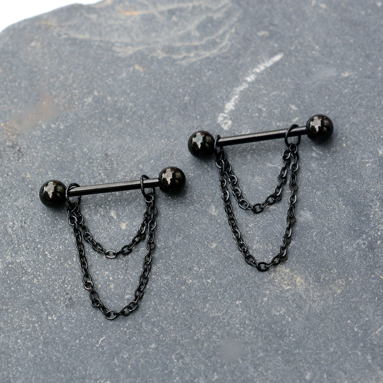 14G Black Punk Nipple Piercing - Body Jewelry Nipple Chain recension och pris