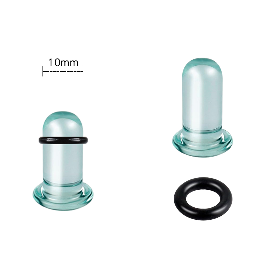 1Pair Glass Ear Tunnels and Pl - Body Jewelry Tunnels recension och pris
