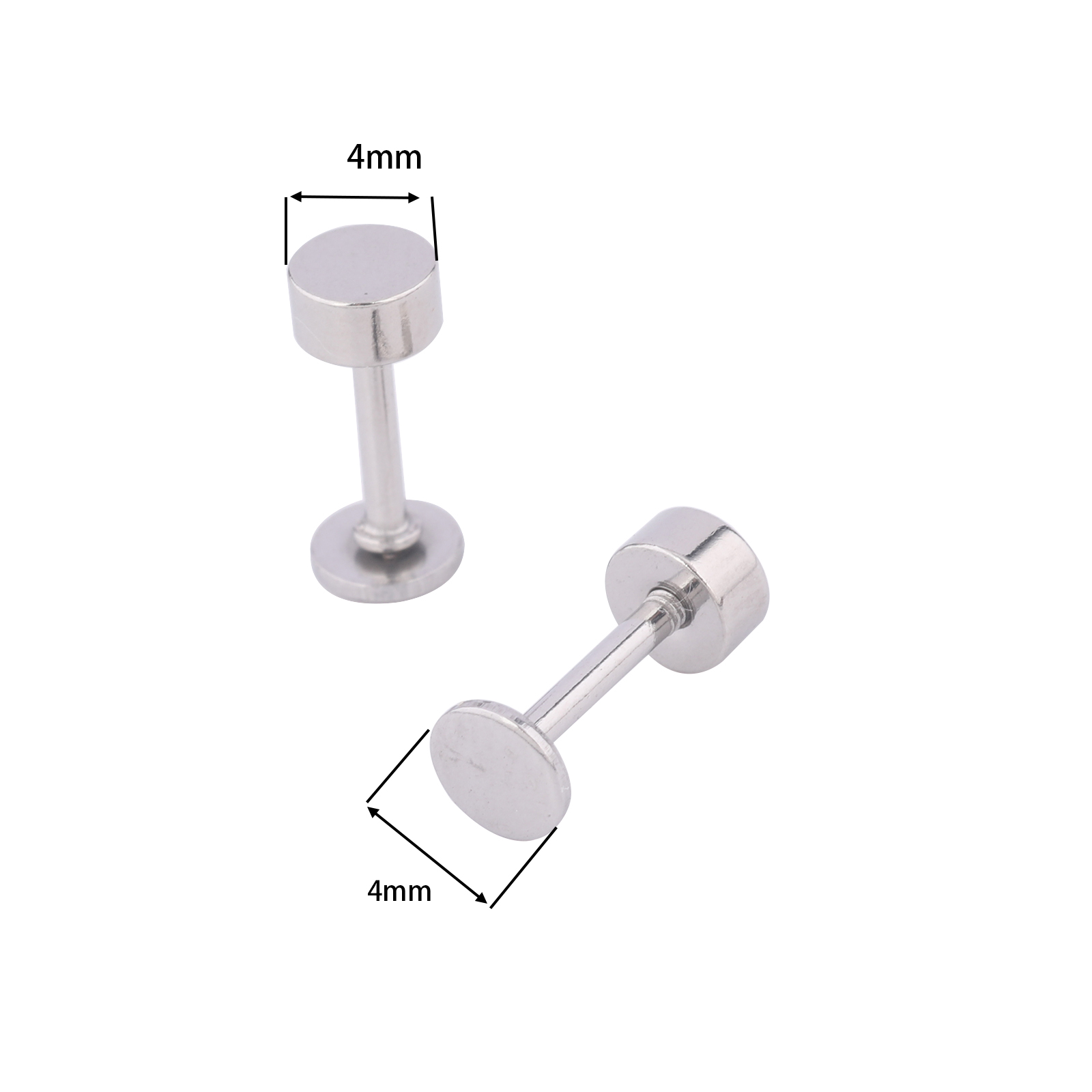 20pcs Stainless Steel 4mm Disc - Body Jewelry Top recension och pris