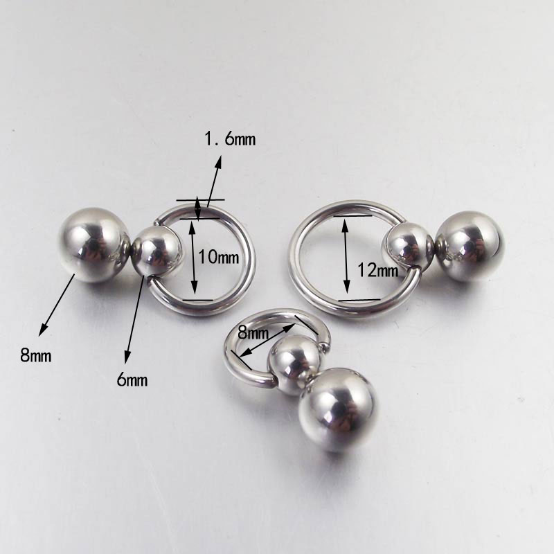 Stainless Steel Double Ball Cu - Nipple Bar Curved recension och pris